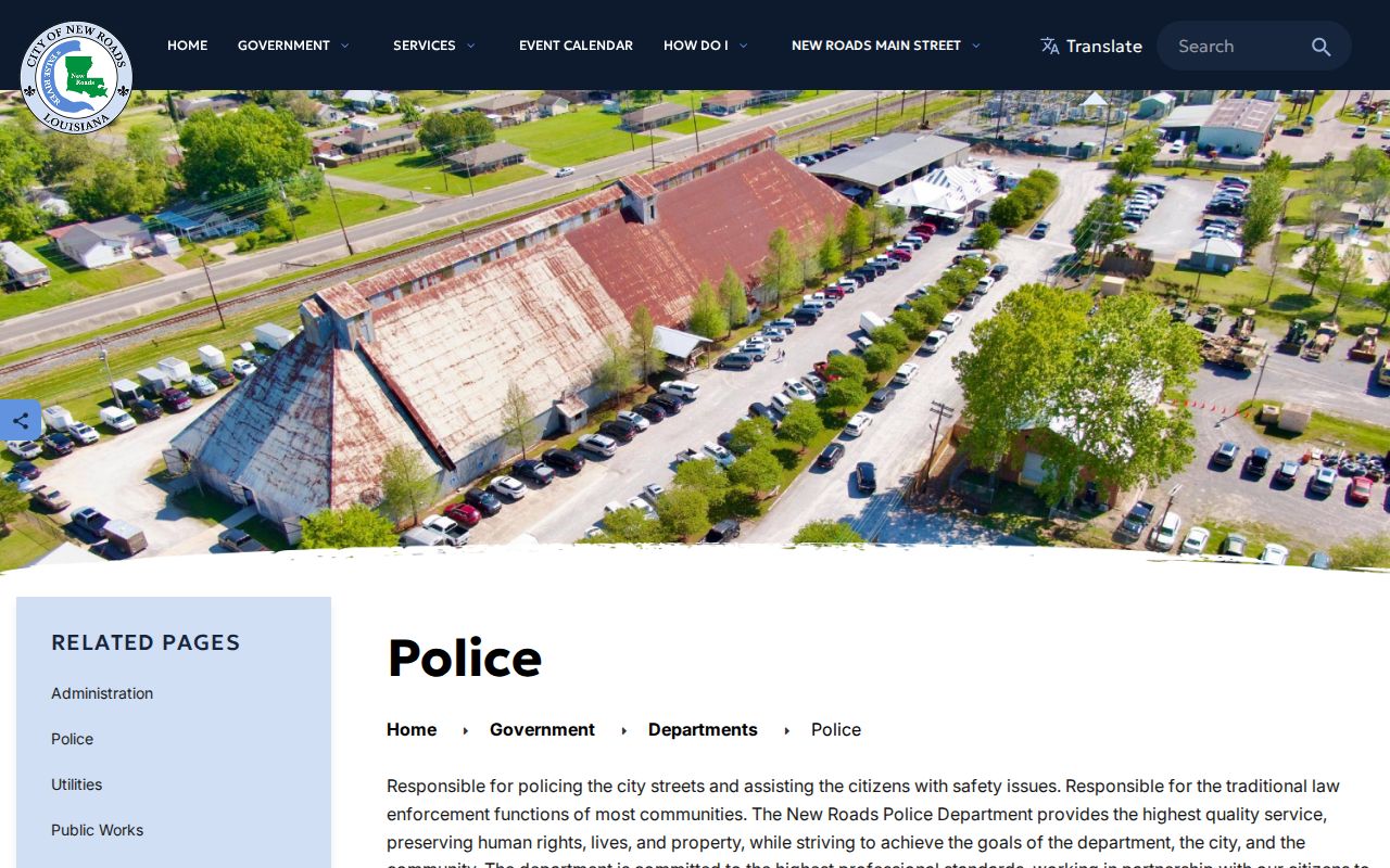 New Roads recent arrests police department contact page