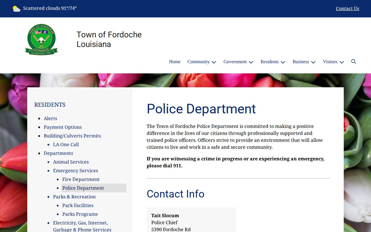 Fordoche Police Department official source for recent arrest records