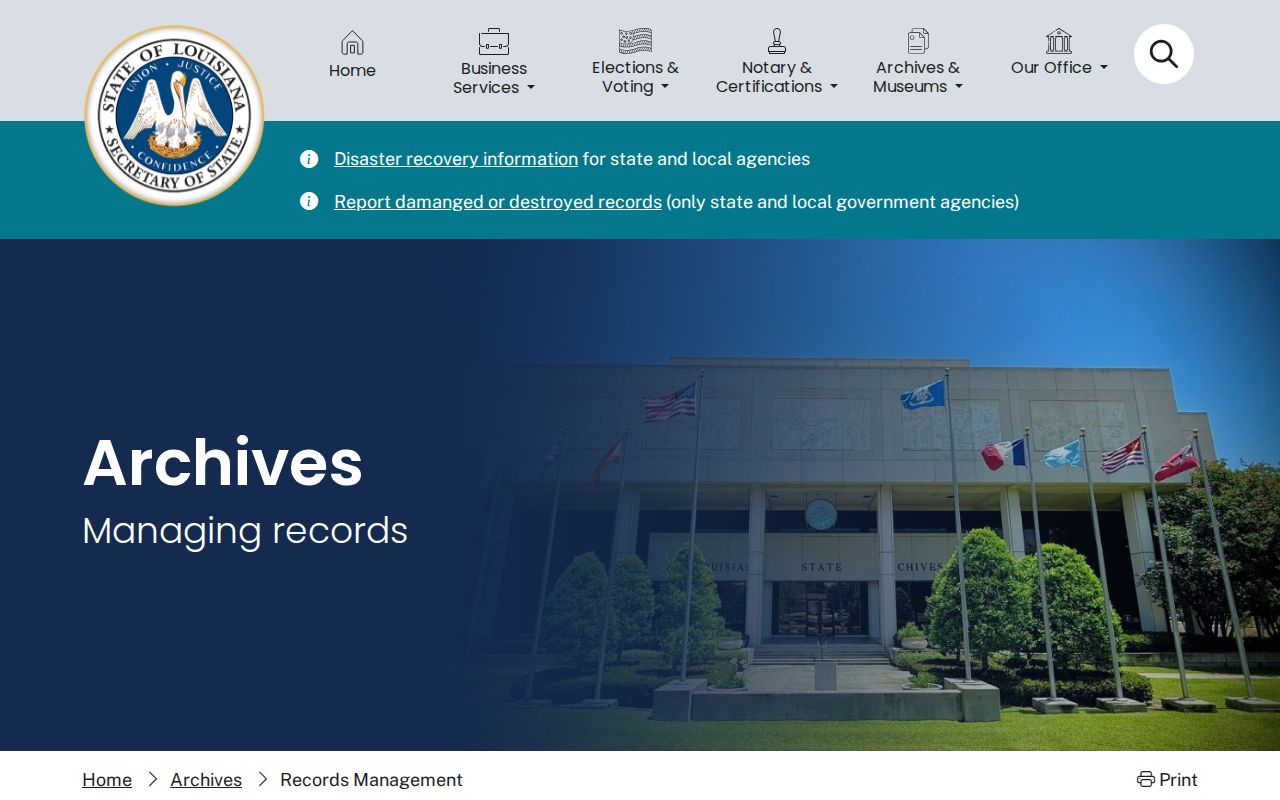Pointe Coupee Parish arrest record retention and archives process